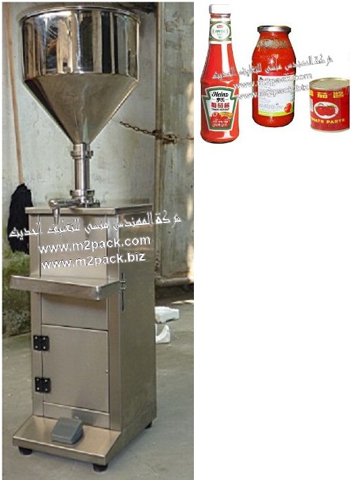 ماكينة تعبئة الكاتشاب التي تعمل بضغط الهواء موديل 404 إم تو باك وهي متوافرة لدينا نحن المهندس منسي للصناعات الهندسية ام تو باك