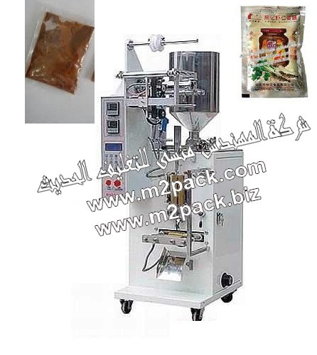 ماكينة تعبئة وتغليف الطحينة الآتوماتيكية التي تقوم بتعبئة المواد اللزجة ذات الأشكال المتعددة